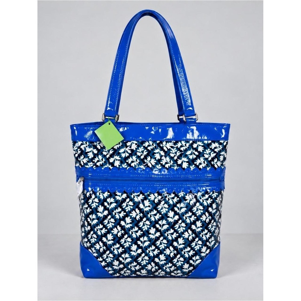 Vera Bradley Everything Nice Tote Blue Lagoon Frill Travel New